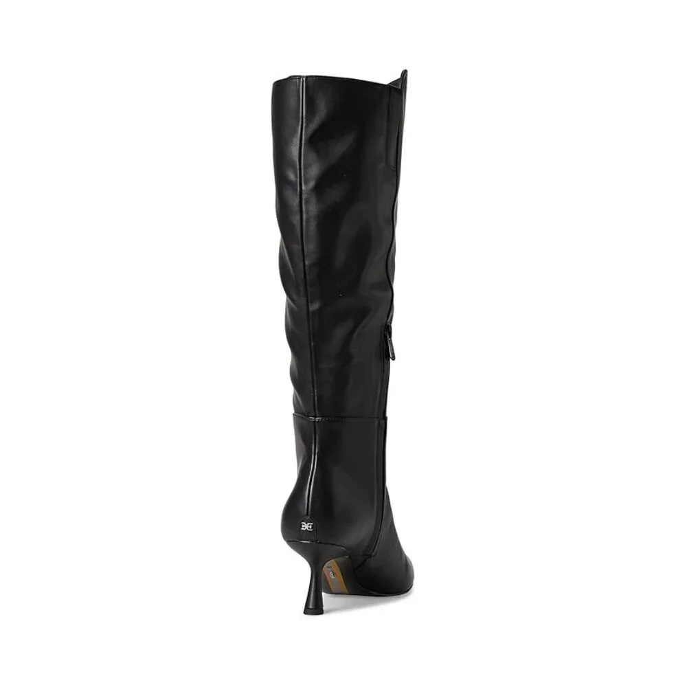 🆕SAM EDELMAN Taylin Knee High Kitten Heel Boot Wide Calf Black 8 - Picture 2 of 15